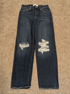 KanCan Dark Blue Distressed Boyfriend Jeans